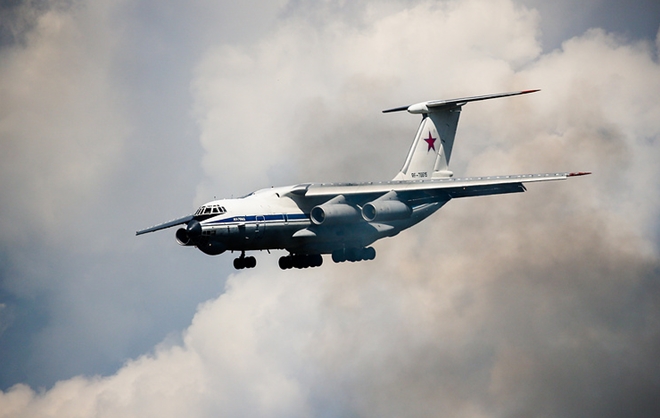 Máy bay vận tải IL-76MD-90 của Không quân Vũ trụ. Ảnh: TASS