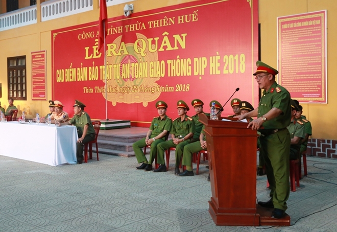 Công an tỉnh Thừa Thiên - Huế ra quân đợt cao điểm đảm bảo trật tự ATGT