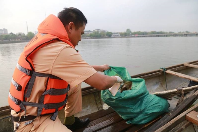 Đoàn Thanh niên Công an tỉnh Thừa Thiên- Huế vớt rác làm sạch sông Hương - Ảnh minh hoạ 4
