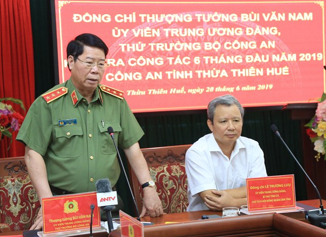 Thứ trưởng Bùi Văn Nam kiểm tra công tác tại Công an tỉnh Thừa Thiên - Huế