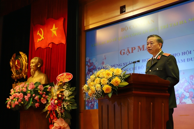 Bộ trưởng Tô Lâm dự gặp mặt đầu xuân CLB sỹ quan Công an hưu trí