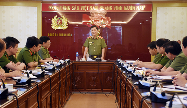 Thứ trưởng Nguyễn Văn Sơn làm việc tại Công an Thanh Hóa