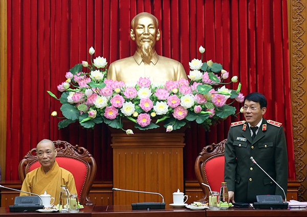 Trung ương Giáo hội Phật giáo Việt Nam thăm, chúc Tết Bộ Công an