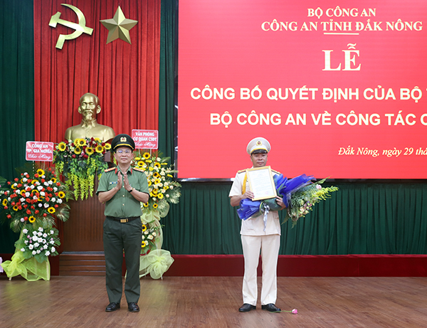 Thượng tá Nguyễn Tường Vũ được bổ nhiệm Phó Giám đốc Công an tỉnh Đắk Nông