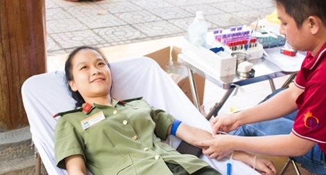 Hơn 500 học viên An ninh hiến máu vì đồng đội thân yêu