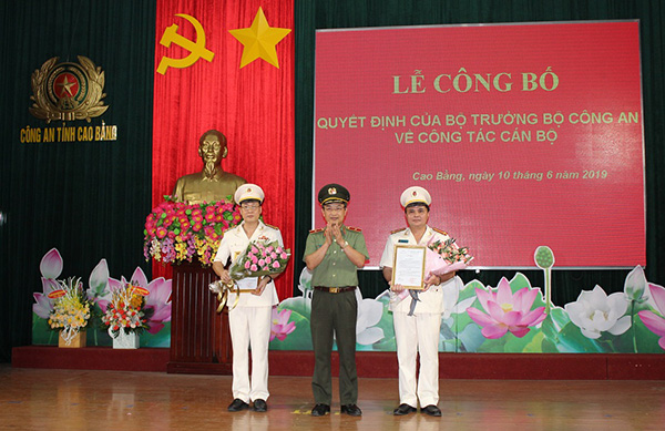 Bộ Công an bổ nhiệm 2 Phó Giám đốc Công an tỉnh Cao Bằng