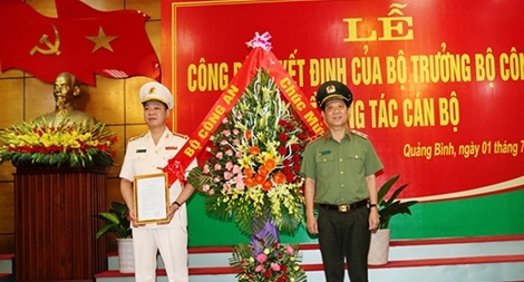 Bổ nhiệm Giám đốc Công an tỉnh Quảng Bình