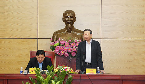 Bộ trưởng Tô Lâm làm việc với Ban thường vụ Tỉnh ủy Nghệ An