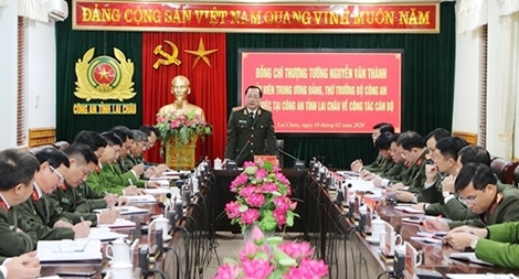 Thứ trưởng Nguyễn Văn Thành làm việc tại Công an tỉnh Lai Châu