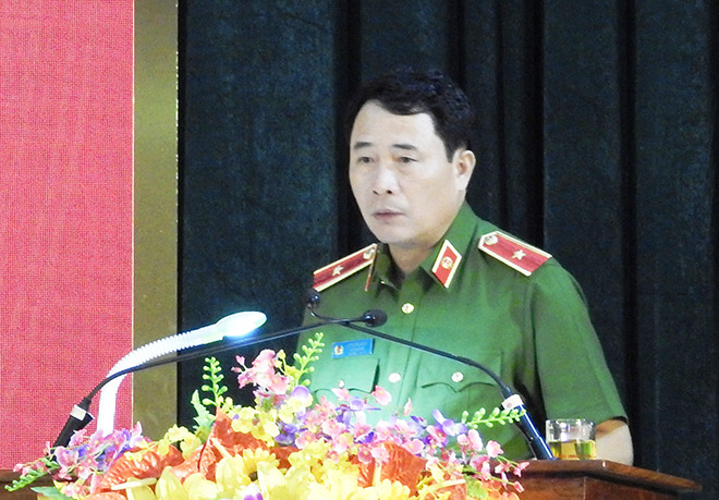Thứ trưởng Bộ Công an Lê Quốc Hùng tham dự và chỉ đạo hội nghị tại Công an tỉnh Quảng Trị