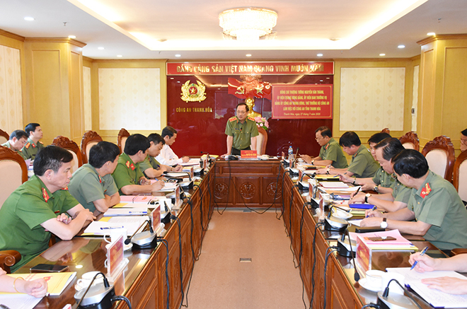 Thứ trưởng Nguyễn Văn Thành kiểm tra công tác chuẩn bị ĐH Đảng bộ CA tỉnh Thanh Hóa