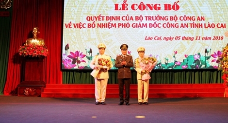 Công bố quyết định bổ nhiệm hai Phó giám đốc Công an tỉnh Lào Cai