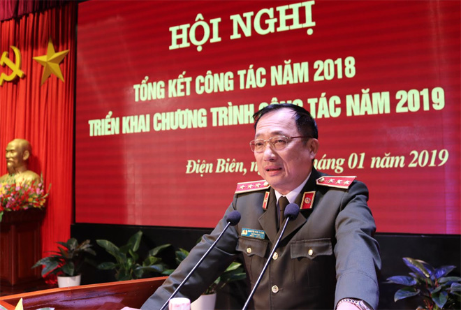 Thứ trưởng Nguyễn Văn Thành dự triển khai công tác năm 2019 của Công an tỉnh Điện Biên