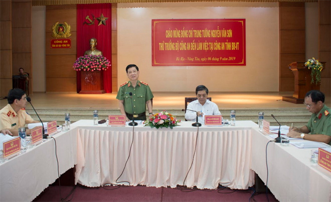 Thứ trưởng Nguyễn Văn Sơn kiểm tra công tác tại Công an tỉnh Bà Rịa – Vũng Tàu