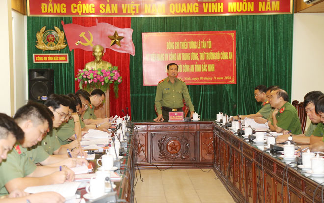 Thứ trưởng Lê Tấn Tới làm việc tại Công an tỉnh Bắc Ninh