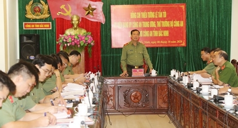 Thứ trưởng Lê Tấn Tới làm việc tại Công an tỉnh Bắc Ninh