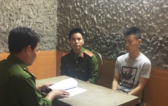 Cơ quan Công an lấy lời khai đối tượng Nguyễn Trường Giang