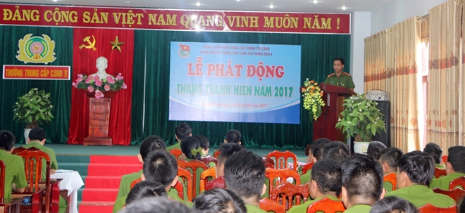 Trường Trung cấp CSND V phát động Tháng thanh niên