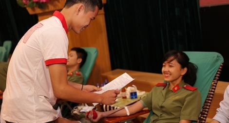Ngày hội hiến máu Học viện An ninh nhân dân