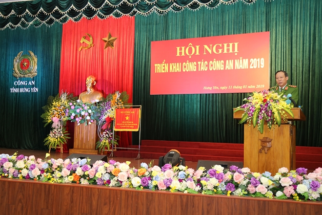 Thứ trưởng Lê Quý Vương dự triển khai công tác năm 2019 của Công an Hưng Yên