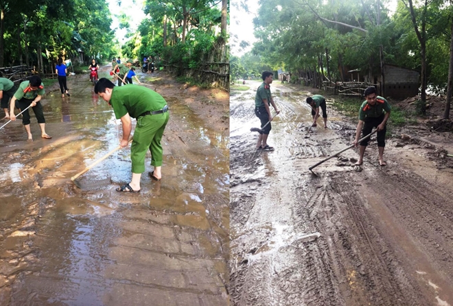 Công an Quảng Bình giúp dân khắc phục hậu quả mưa lũ - Ảnh minh hoạ 6