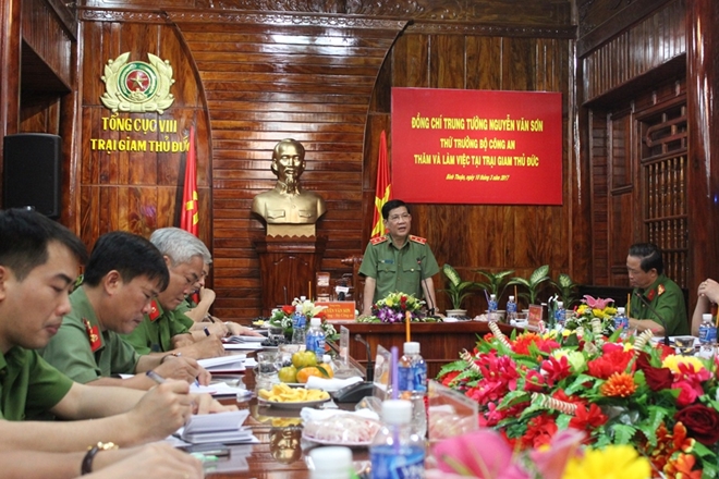 Thứ trưởng Nguyễn Văn Sơn thăm và làm việc với Trại giam Thủ Đức