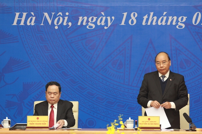  Hội nghị do Thủ tướng Nguyễn Xuân Phúc và Chủ tịch Uỷ ban Trung ương MTTQ Việt Nam Trần Thanh Mẫn chủ trì.