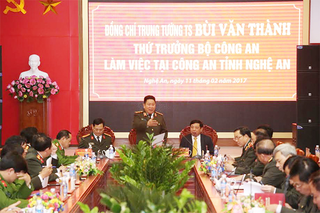 Thứ trưởng Bùi Văn Thành làm việc tại Công an tỉnh Nghệ An - Ảnh minh hoạ 3