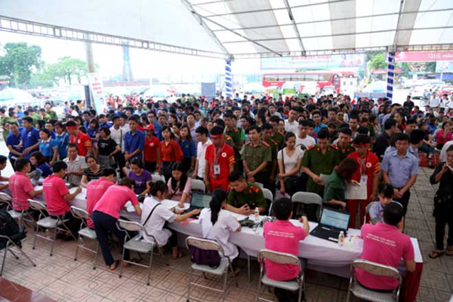Hơn 2.000 người tham gia hiến máu tình nguyện ở Thái Nguyễn