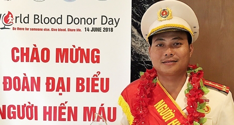 Đại úy Hồ Đức Trí - gương mặt tiêu biểu trong phong trào hiến máu tình nguyện