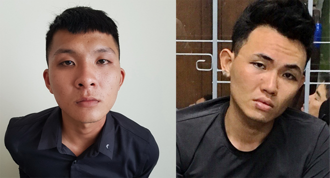 Hai đối tượng bị bắt tại cơ quan điều tra.