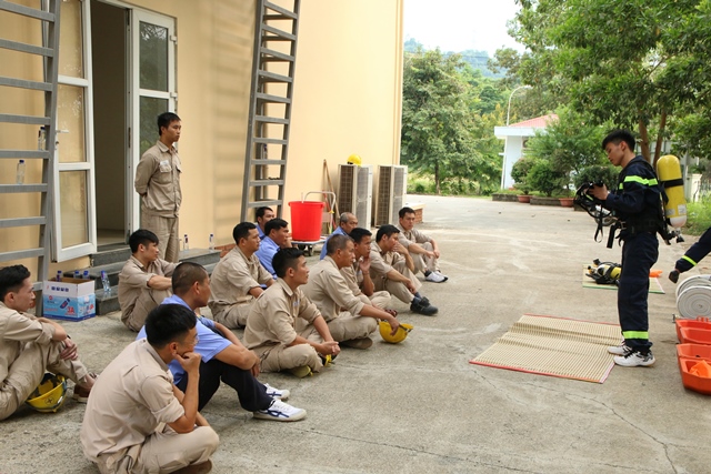 Diễn tập phương án chữa cháy tại Nhà máy Thủy điện Lai Châu