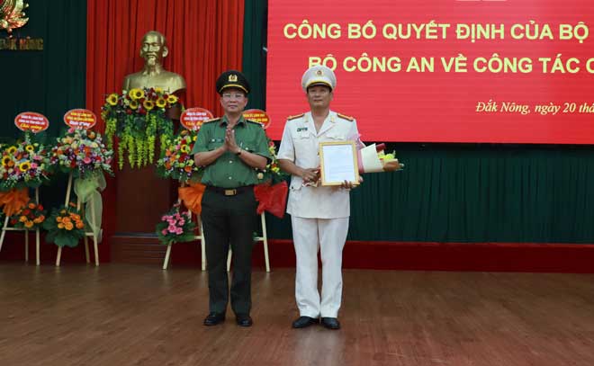 Thiếu tá Nguyễn Hữu Đức giữ chức vụ Phó Giám đốc Công an tỉnh Đắk Nông