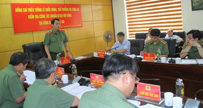 Thứ trưởng Lê Quốc Hùng kiểm tra công tác tại Công an tỉnh Lào Cai