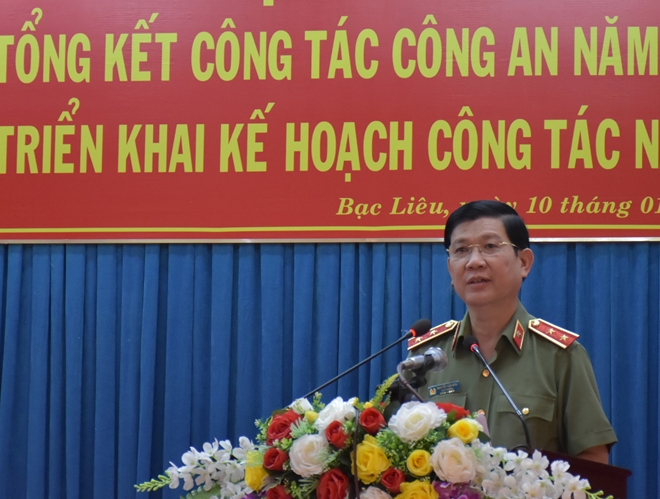 Thứ trưởng Nguyễn Văn Sơn chỉ đạo công tác tại Công an Bạc Liêu