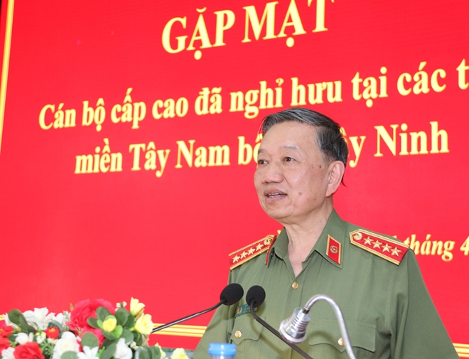 Bộ Công an gặp mặt cán bộ cấp cao đã nghỉ hưu tại Tây Nam bộ và Tây Ninh