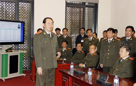 Bộ trưởng Trần Đại Quang kiểm tra công tác bảo vệ tuyệt đối an ninh, an toàn Đại hội Đảng