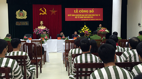 Giảm thời hạn chấp hành án phạt tù cho 96 phạm nhân