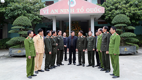 Thứ trưởng Trần Việt Tân kiểm tra công tác đảm bảo ANTT tại Công an huyện Tiền Hải, Thái Bình