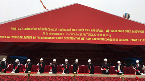Khởi công nhà máy nhiệt điện Hải Dương công xuất 1.200 MW