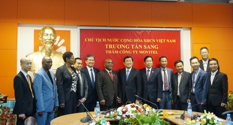 Chủ tịch nước Trương Tấn Sang thăm và làm việc với Công ty Movitel