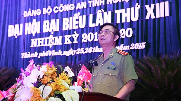 Thứ trưởng Thường trực Đặng Văn Hiếu dự Đại hội Đảng bộ Công an tỉnh Nghệ An