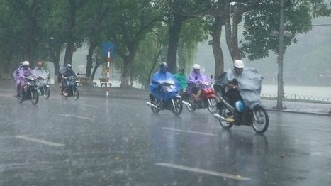 Không khí lạnh gây mưa rào và dông ở Bắc Bộ