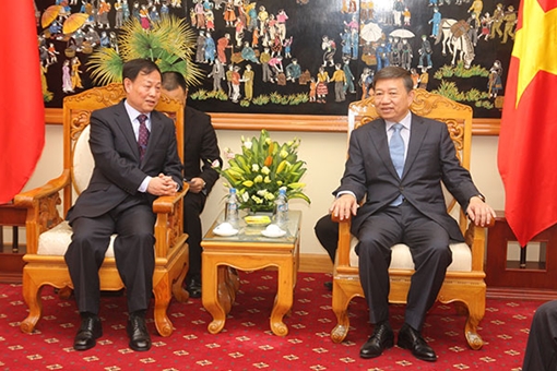 Thứ trưởng Tô Lâm tiếp Đoàn đại biểu cấp cao Bộ Công an Trung Quốc 