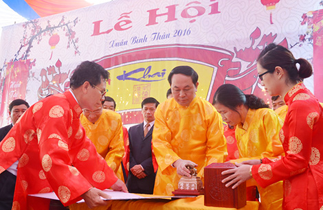 Bộ trưởng Trần Đại Quang dự lễ khai bút, khai ấn đầu xuân 