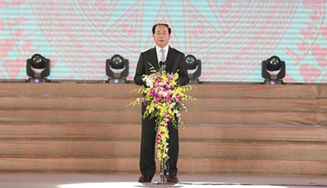 Chủ tịch nước Trần Đại Quang dự lễ khai mạc Ngày Văn hóa các dân tộc Việt Nam