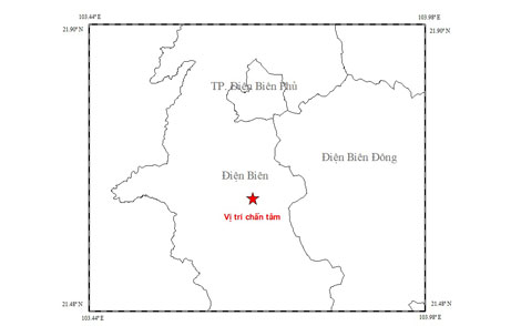Động đất 2,5 độ richter tại Điện Biên 