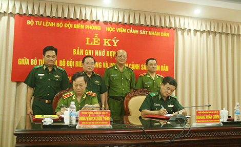 Ký kết Bản ghi nhớ hợp tác giữa Bộ Tư lệnh BĐBP và Học viện CSND