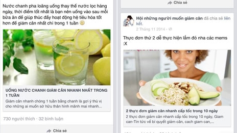 Gặp họa vì áp dụng cách giảm cân trên mạng