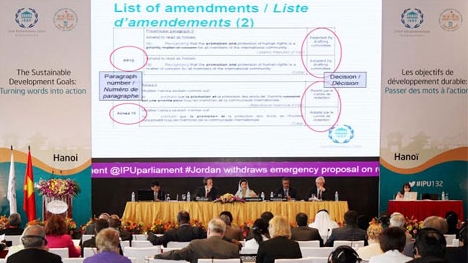 Thông qua nghị quyết về chủ quyền quốc gia và quyền con người